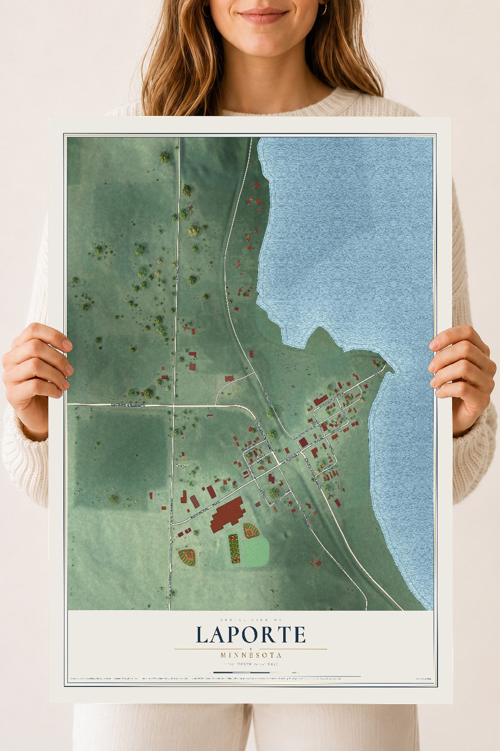 Map of Laporte, Minnesota, 18 x 24 inch unframed archival matte print