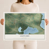 Map of Leonard, Minnesota, 12 x 18 inch unframed archival matte print