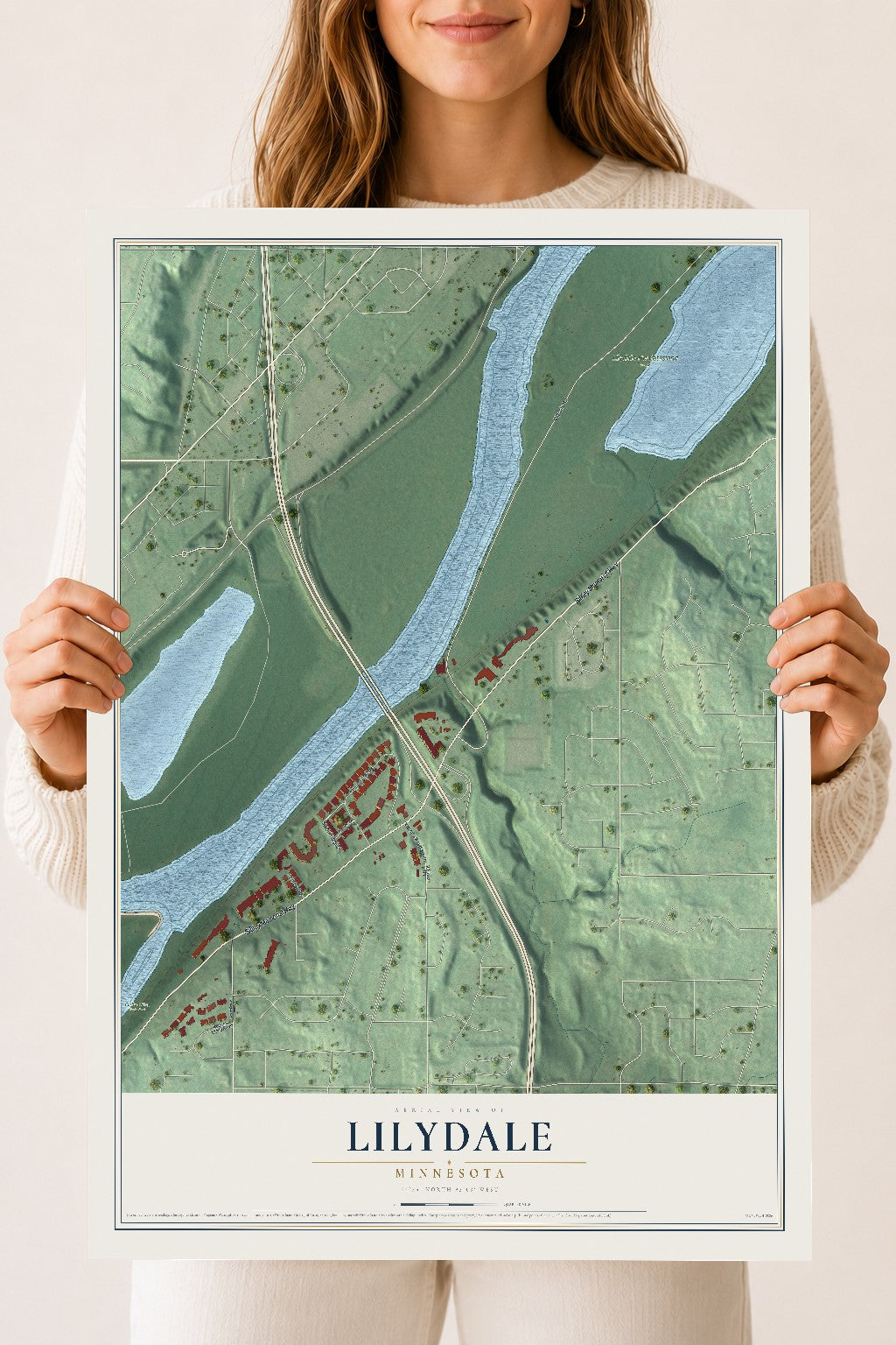 Map of Lilydale, Minnesota, 18 x 24 inch unframed archival matte print