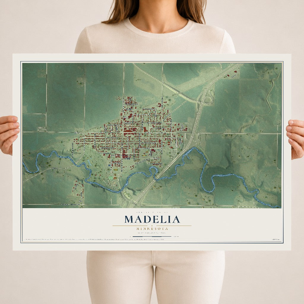 Map of Madelia, Minnesota, 18 x 24 inch unframed archival matte print