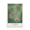 Map of Mahnomen, Minnesota, 12 x 18 inch unframed archival matte print
