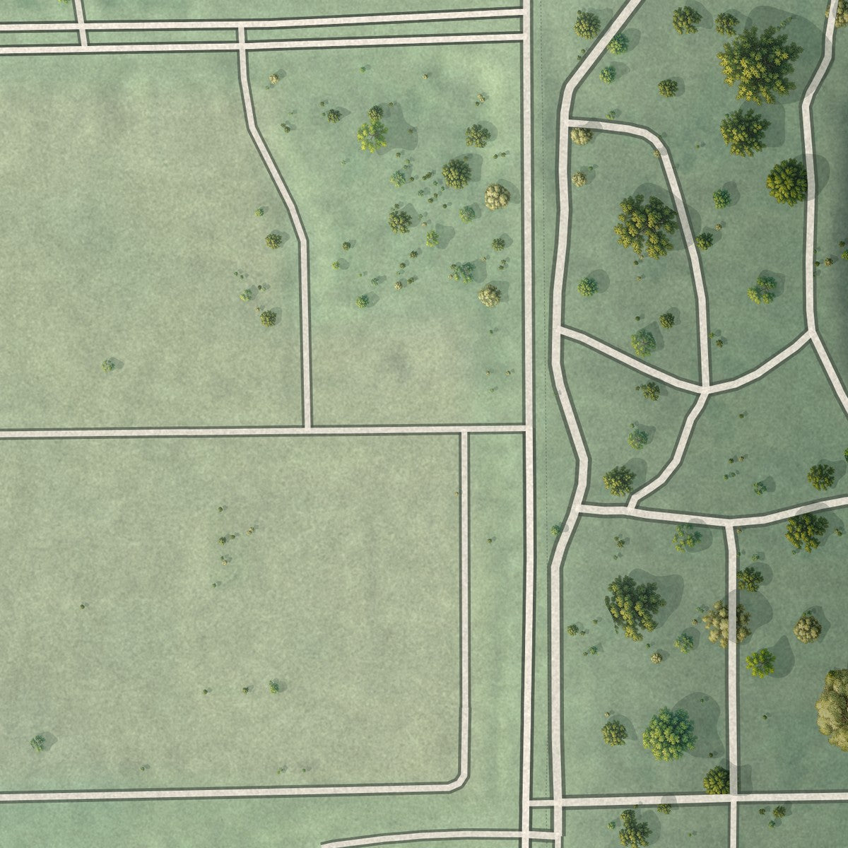 Second close-up of the map of Mapleview, Minnesota print showing more streets and buildings