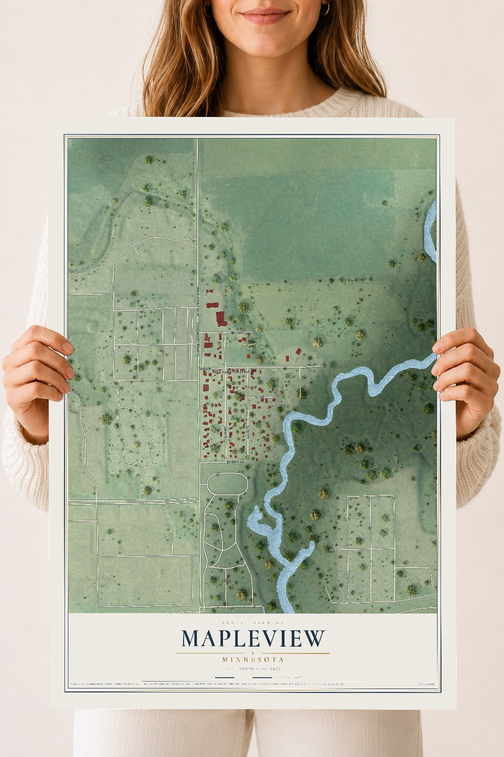 Map of Mapleview, Minnesota, 18 x 24 inch unframed archival matte print