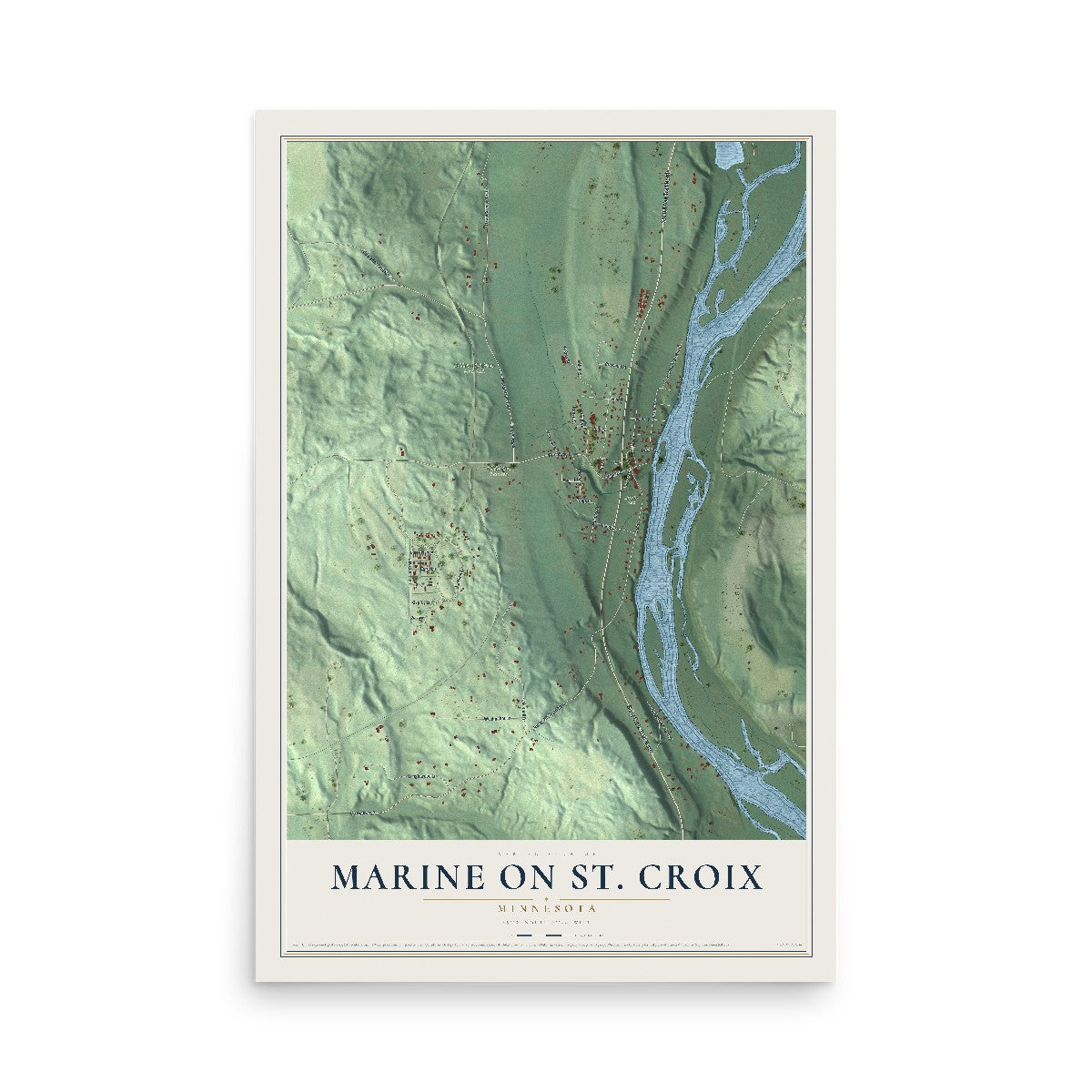 Map of Marine on St. Croix, Minnesota, 12 x 18 inch unframed archival matte print