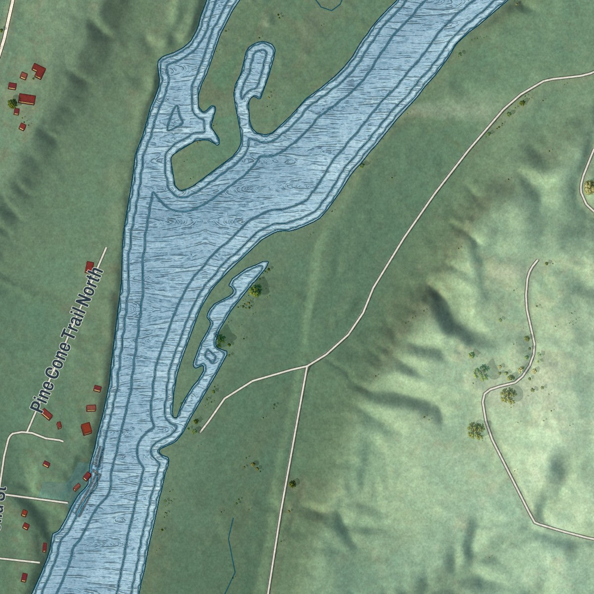 Second close-up of the map of Marine on St. Croix, Minnesota print showing more streets and buildings