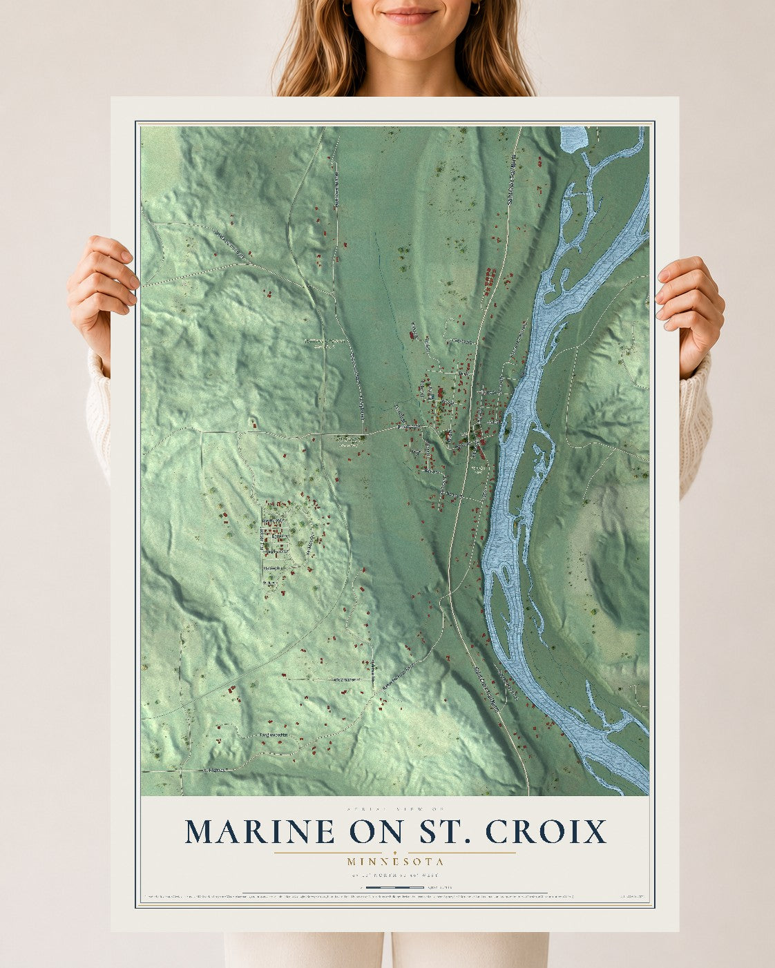 Map of Marine on St. Croix, Minnesota, 24 x 36 inch unframed archival matte print