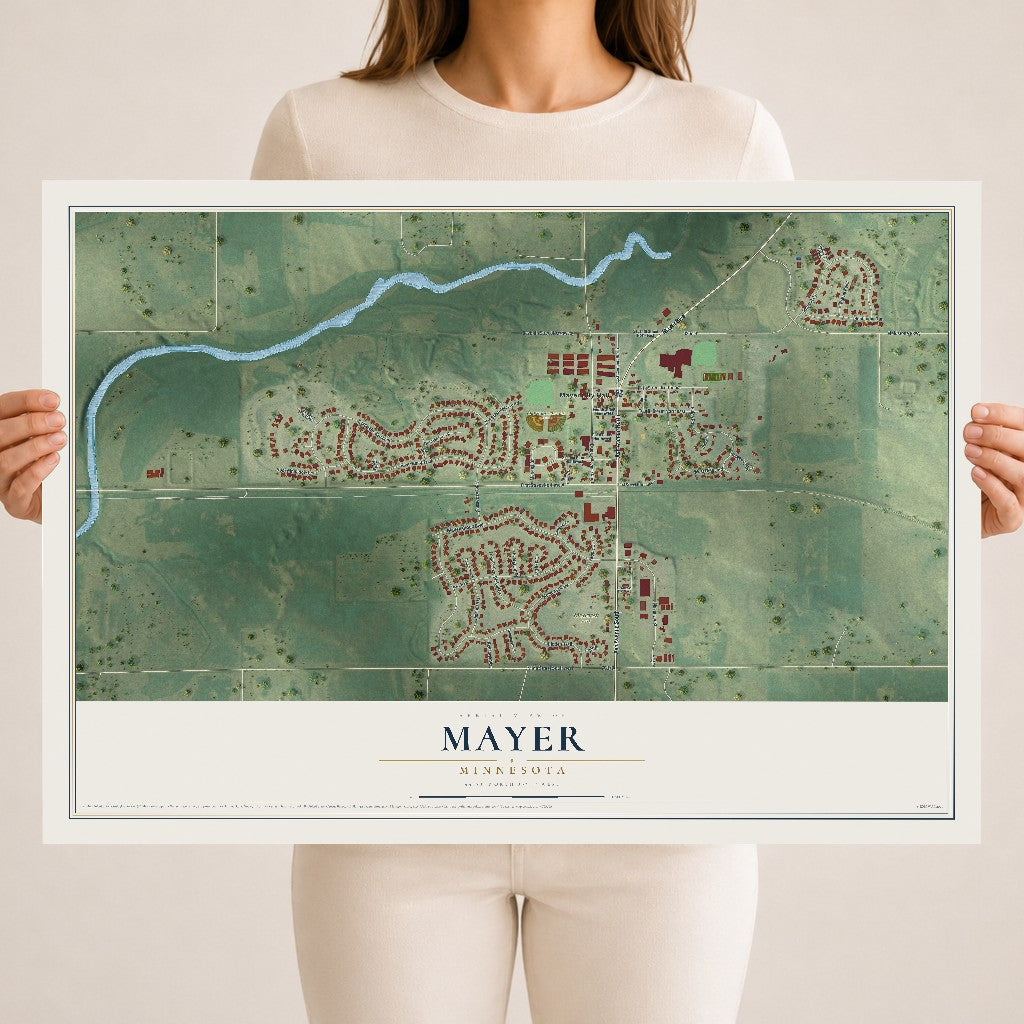 Map of Mayer, Minnesota, 18 x 24 inch unframed archival matte print