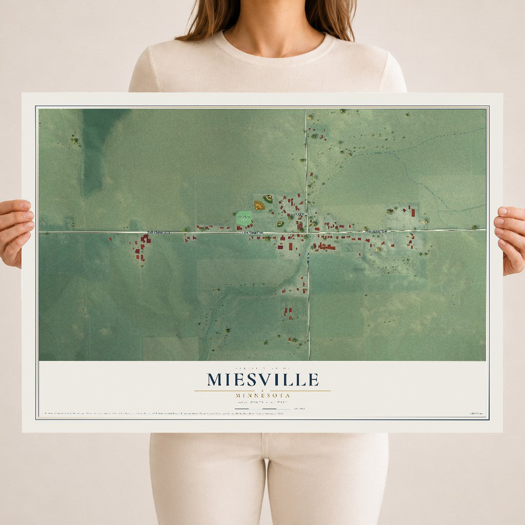 Map of Miesville, Minnesota, 18 x 24 inch unframed archival matte print