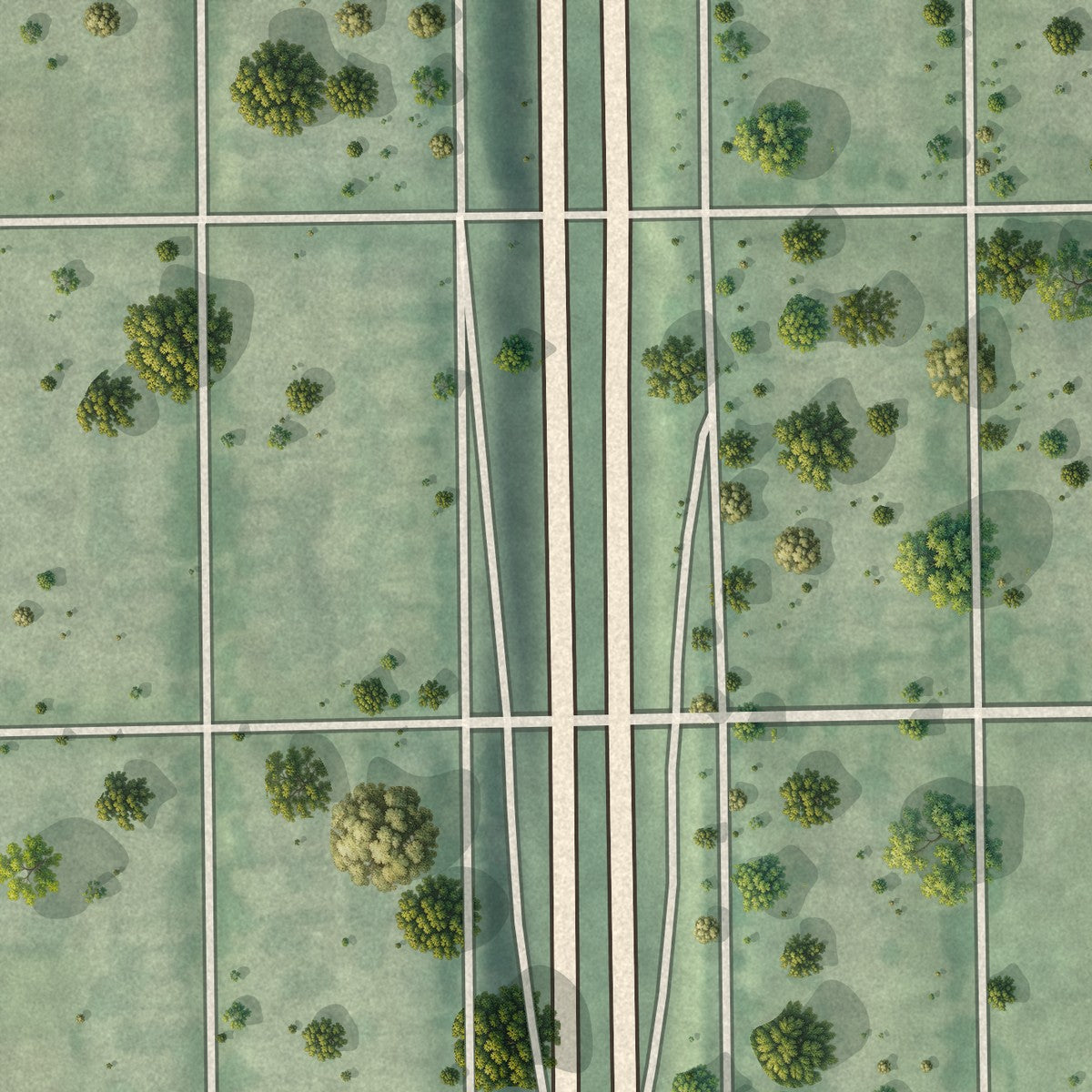 Second close-up of the map of Bryant, Minnesota print showing more streets and buildings