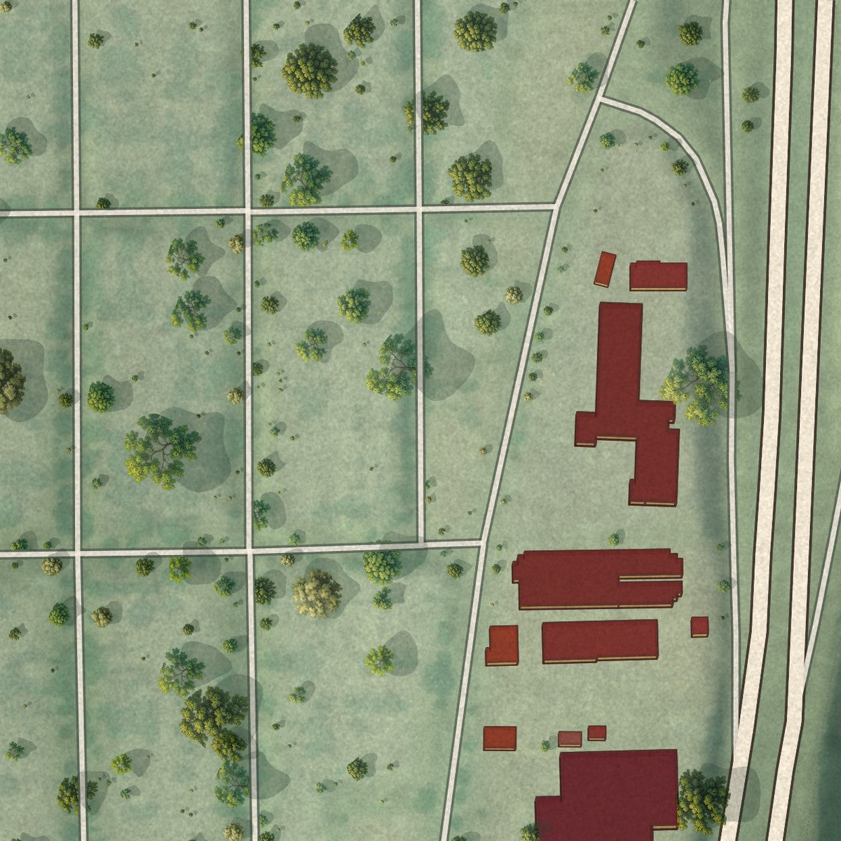 Second close-up of the map of Camden Industrial, Minnesota print showing more streets and buildings
