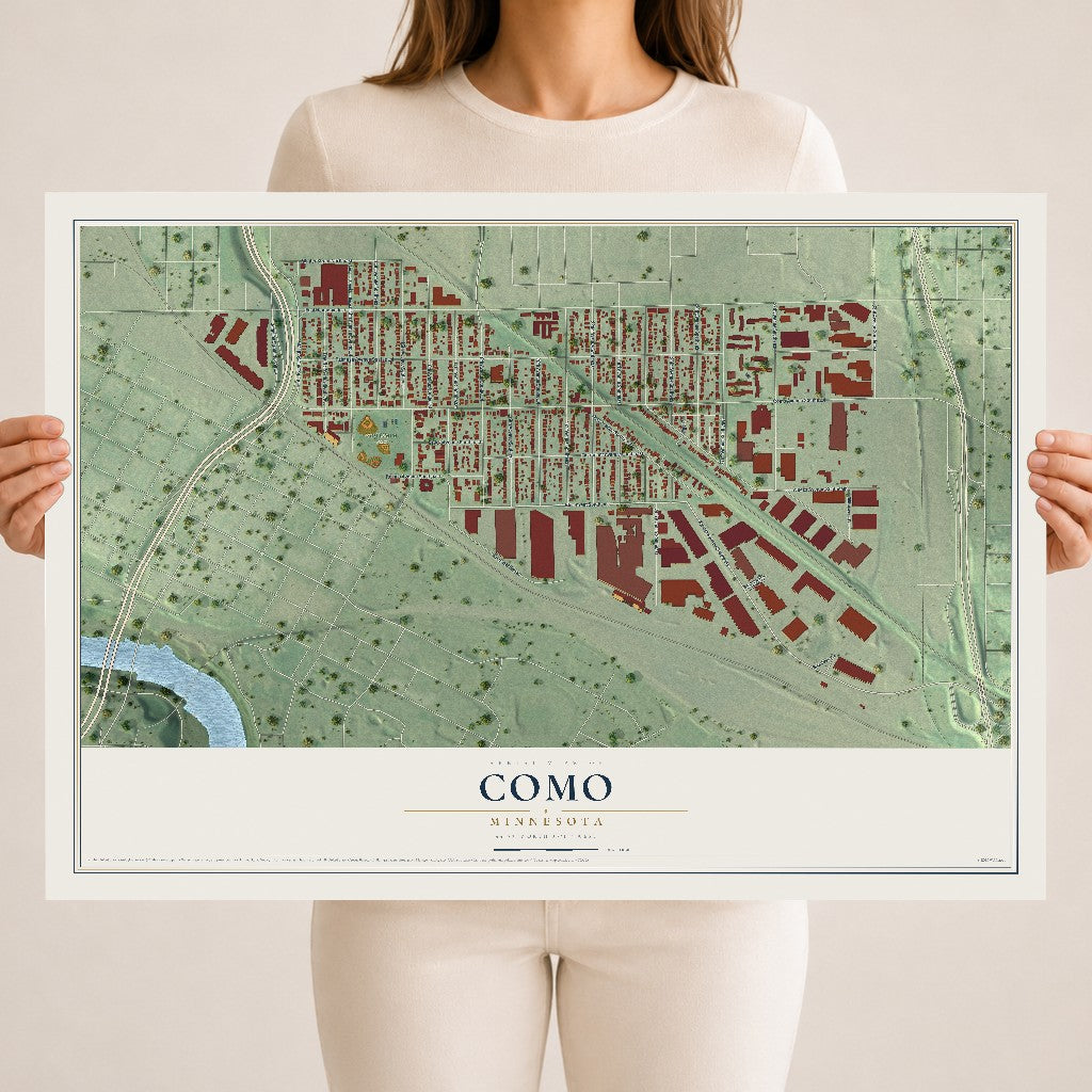 Map of Como, Minnesota, 18 x 24 inch unframed archival matte print