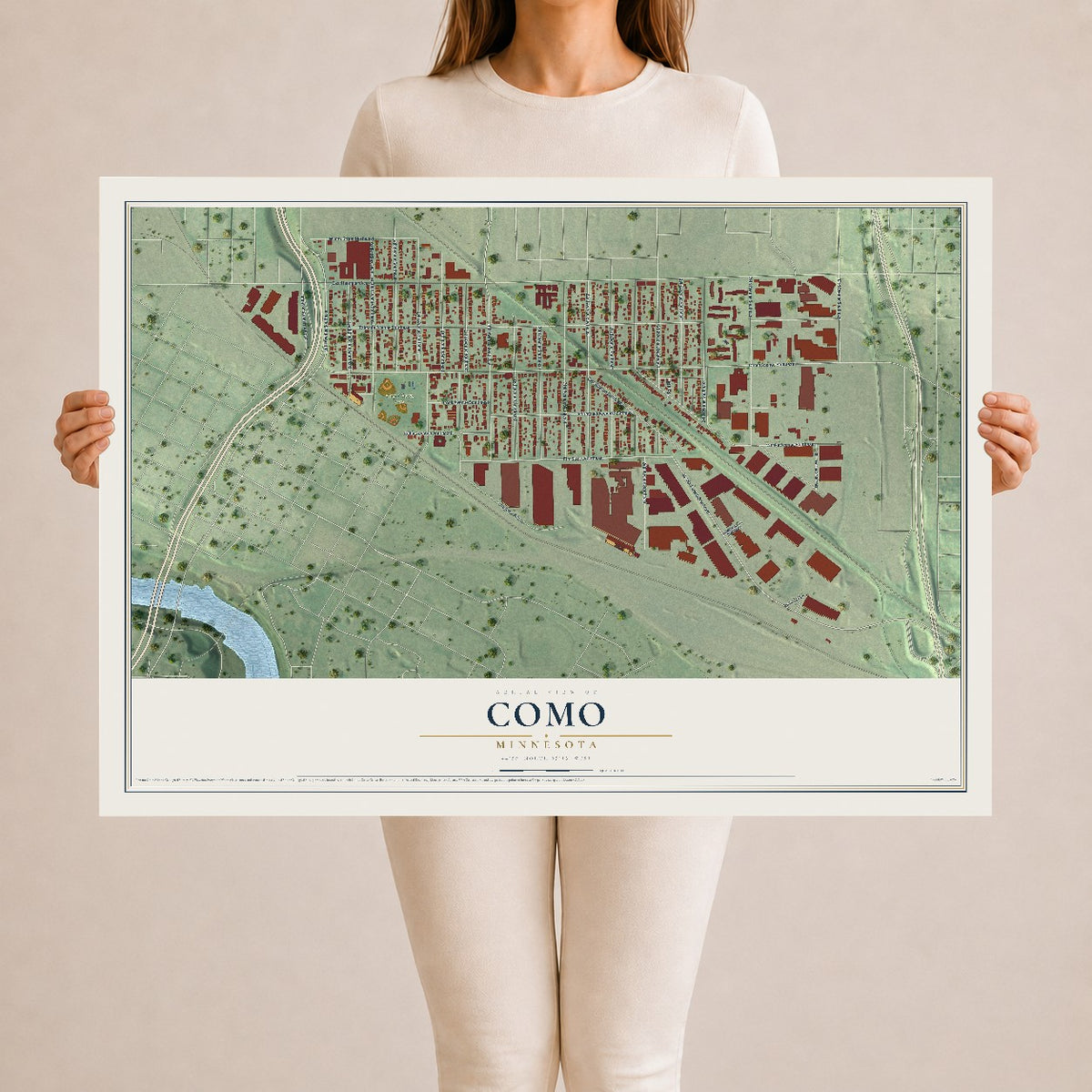 Map of Como, Minnesota, 24 x 36 inch unframed archival matte print