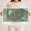 Map of Diamond Lake, Minnesota, 12 x 18 inch unframed archival matte print
