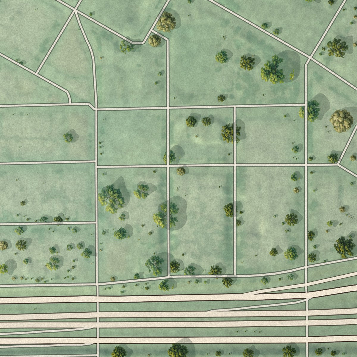 Second close-up of the map of Downtown West, Minnesota print showing more streets and buildings