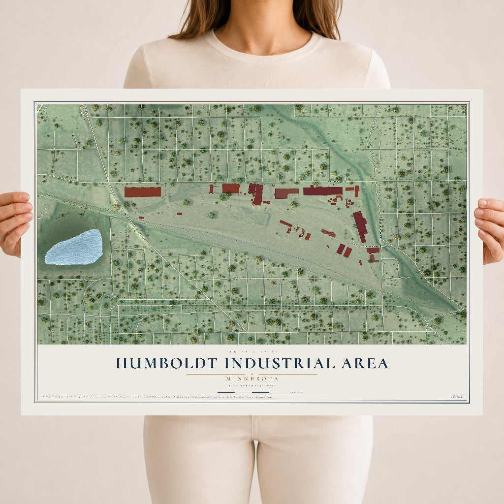 Map of Humboldt Industrial Area, Minnesota, 18 x 24 inch unframed archival matte print