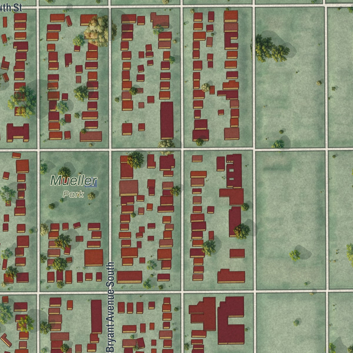 Second close-up of the map of Lowry Hill East, Minnesota print showing more streets and buildings