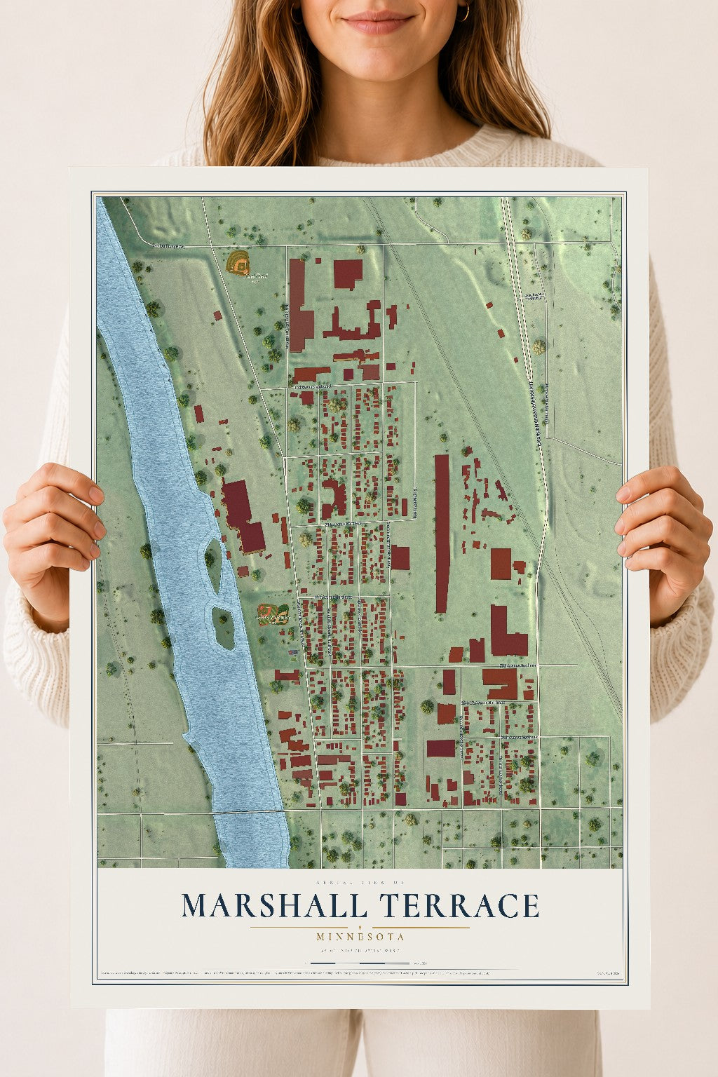 Map of Marshall Terrace, Minnesota, 18 x 24 inch unframed archival matte print