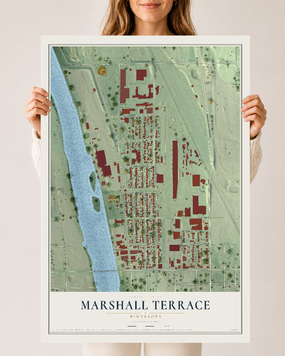 Map of Marshall Terrace, Minnesota, 24 x 36 inch unframed archival matte print