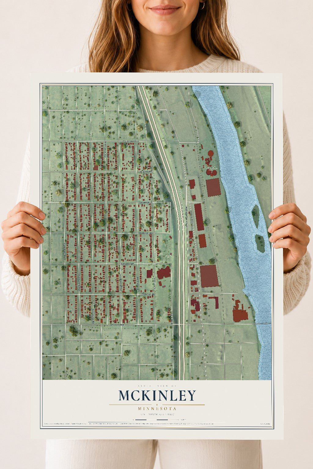 Map of McKinley, Minneapolis, Minnesota, 18 x 24 inch unframed archival matte print
