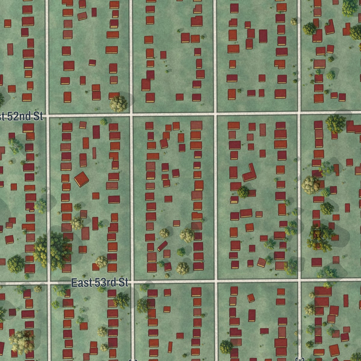 Second close-up of the map of Minnehaha, Minnesota print showing more streets and buildings