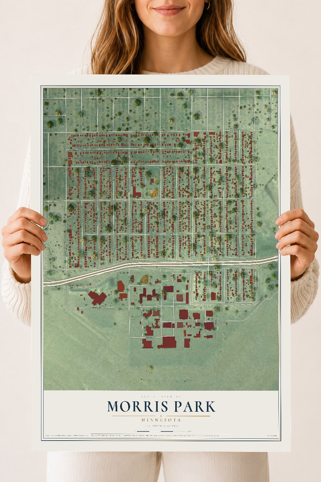 Map of Morris Park, Minnesota, 18 x 24 inch unframed archival matte print