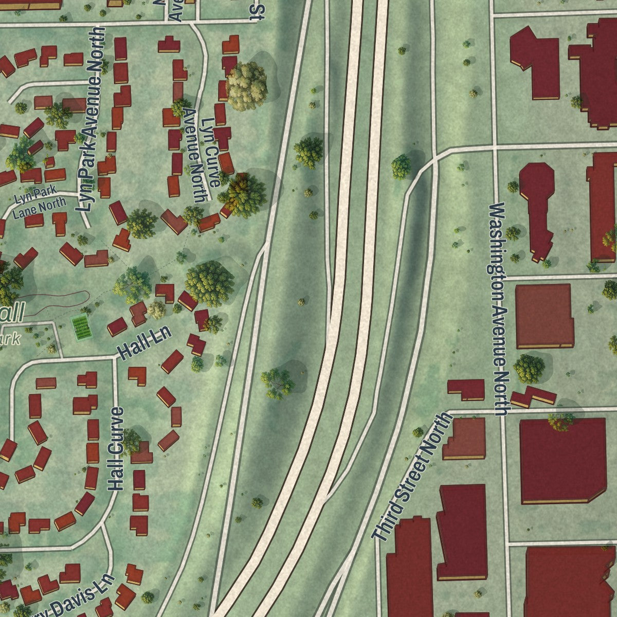 Second close-up of the map of Near - North, Minnesota print showing more streets and buildings