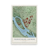 Map of Nicollet Island - East Bank, Minnesota, 12 x 18 inch unframed archival matte print