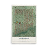 Map of Northrop, Minneapolis, Minnesota, 12 x 18 inch unframed archival matte print