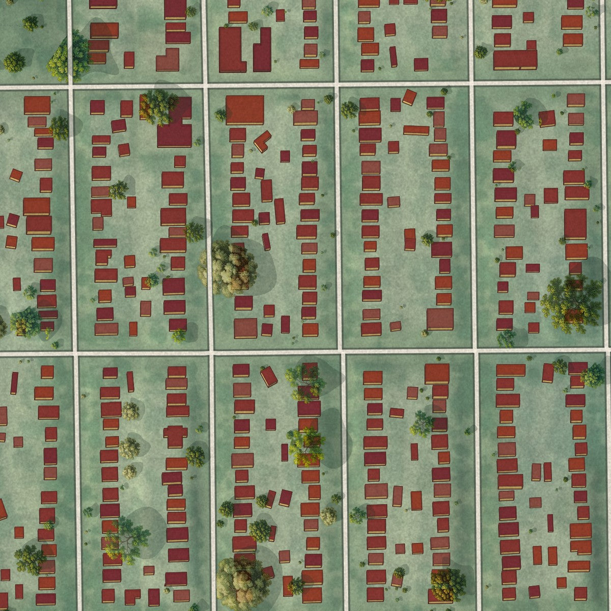 Second close-up of the map of Powderhorn Park, Minnesota print showing more streets and buildings