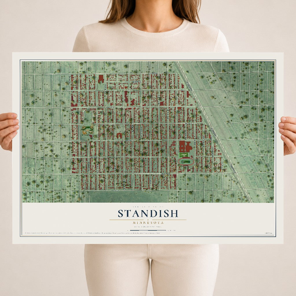 Map of Standish, Minnesota, 18 x 24 inch unframed archival matte print