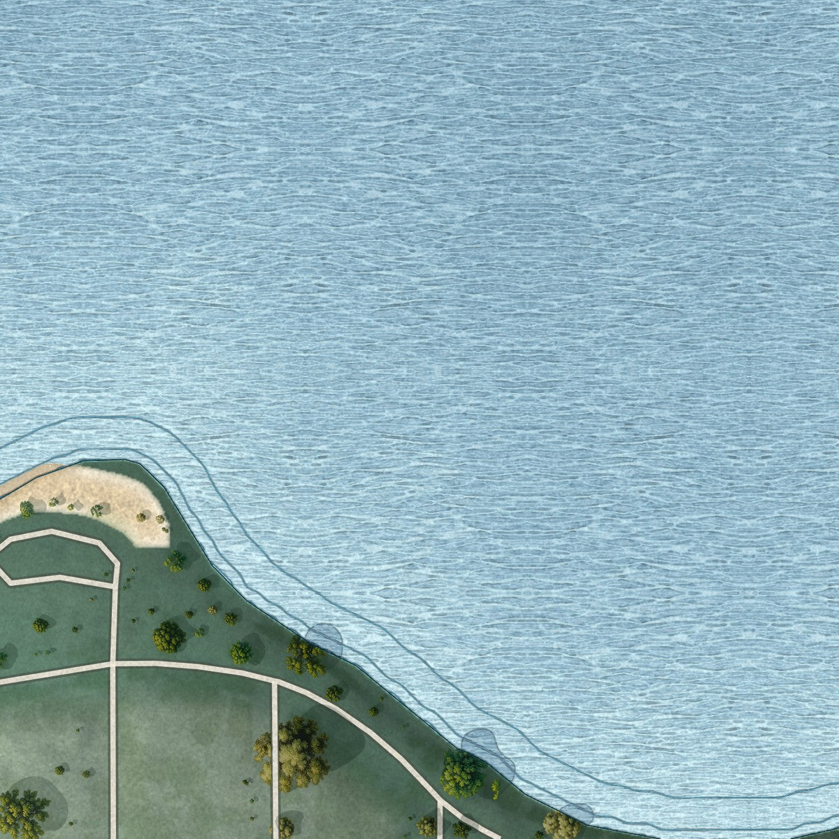 Second close-up of the map of West Maka Ska, Minnesota print showing more streets and buildings