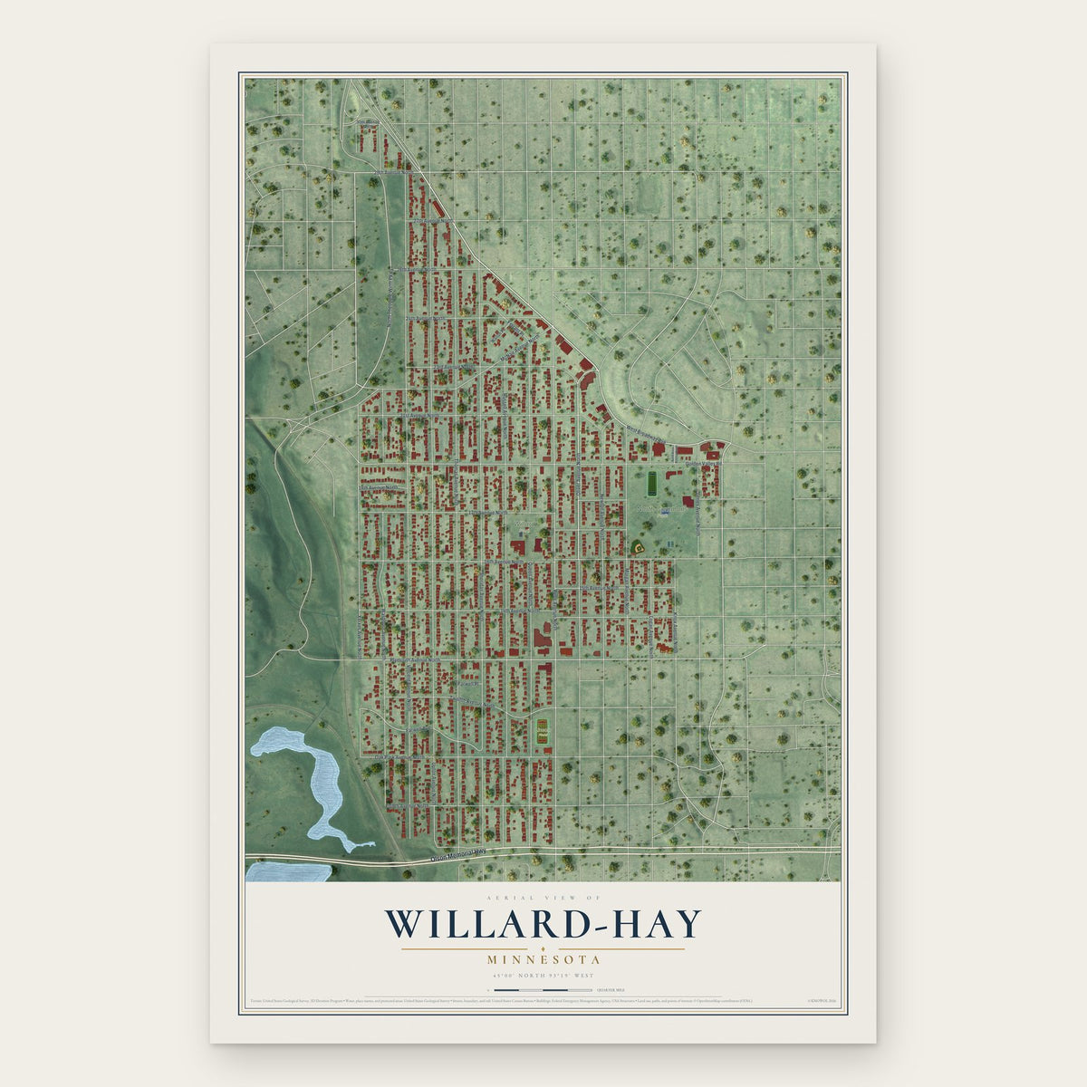 Willard-Hay, Minnesota map print, the full design