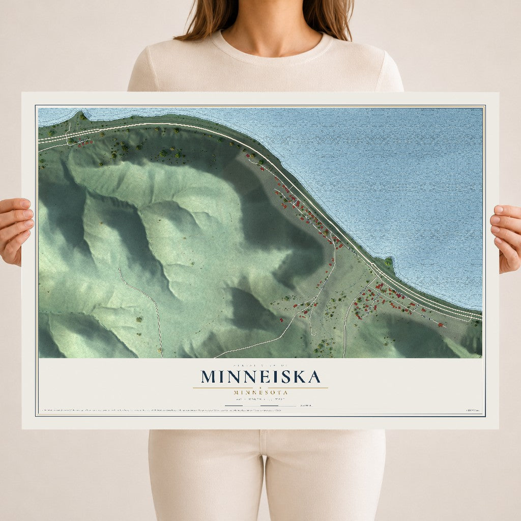 Map of Minneiska, Minnesota, 18 x 24 inch unframed archival matte print