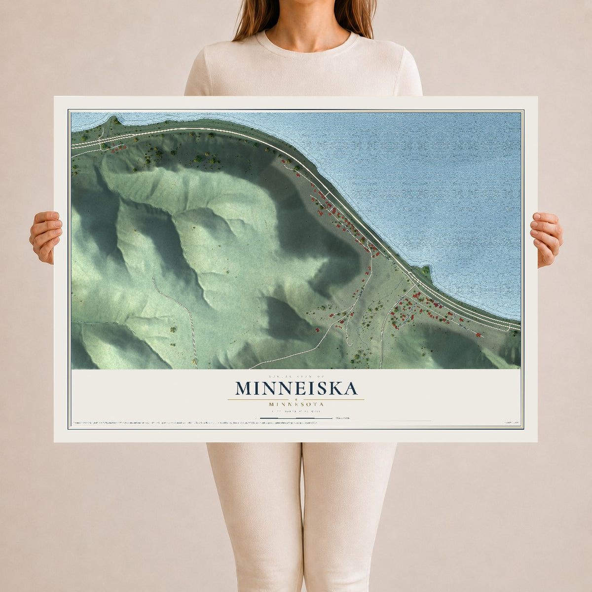 Map of Minneiska, Minnesota, 24 x 36 inch unframed archival matte print