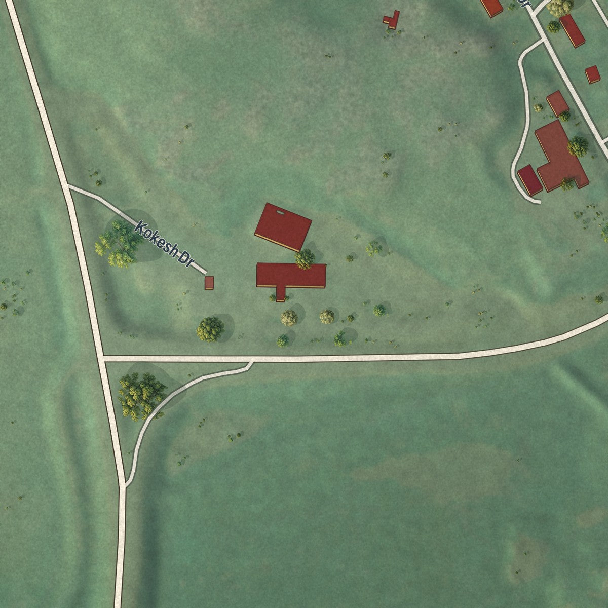 Second close-up of the map of Morton, Minnesota print showing more streets and buildings