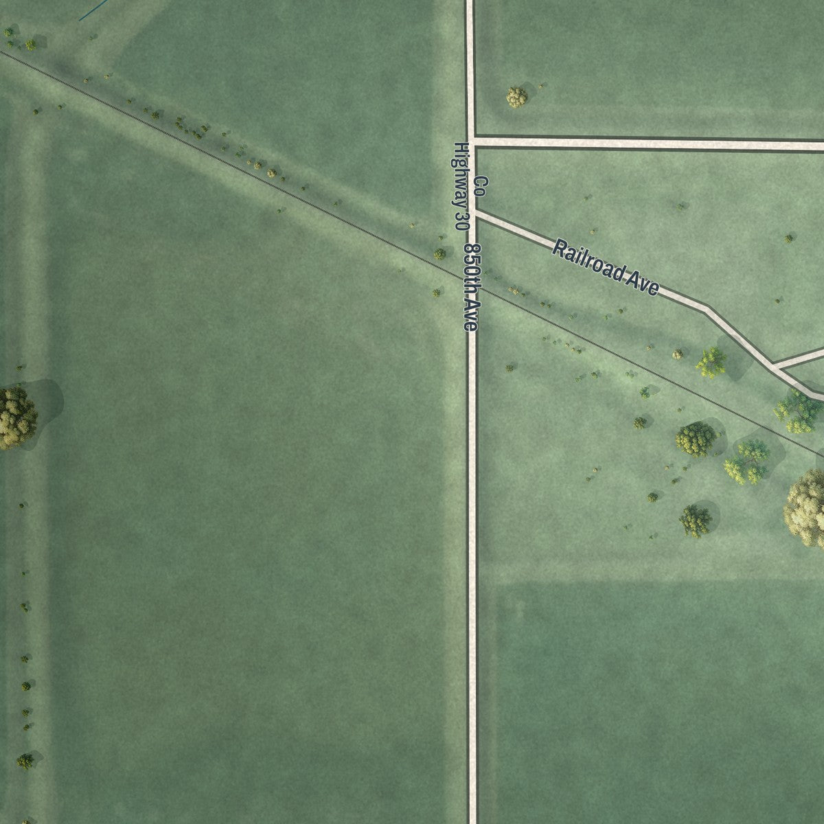 Second close-up of the map of Myrtle, Minnesota print showing more streets and buildings
