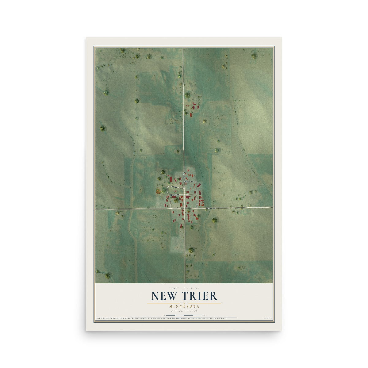 Map of New Trier, Minnesota, 12 x 18 inch unframed archival matte print