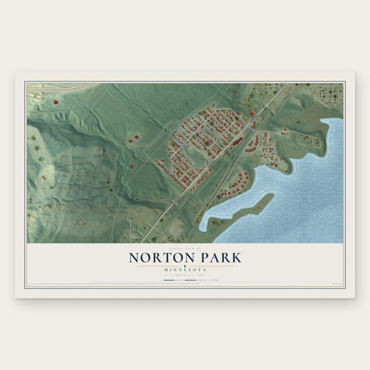 Norton Park, Minnesota map print, the full design
