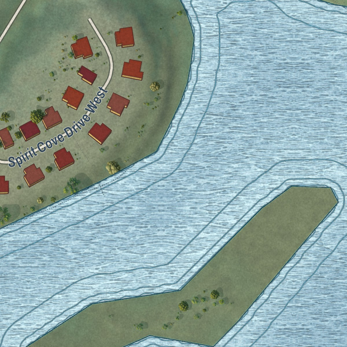 Close-up of the map of Norton Park, Minnesota print showing street and building detail