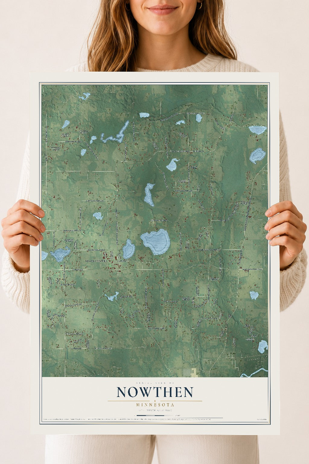 Map of Nowthen, Minnesota, 18 x 24 inch unframed archival matte print