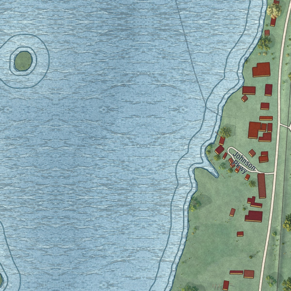 Close-up of the map of Orr, Minnesota print showing street and building detail