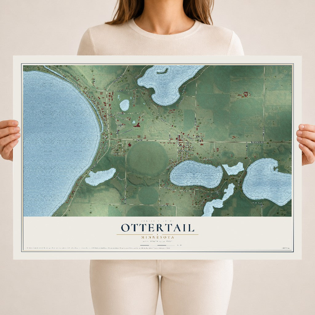 Map of Ottertail, Minnesota, 18 x 24 inch unframed archival matte print