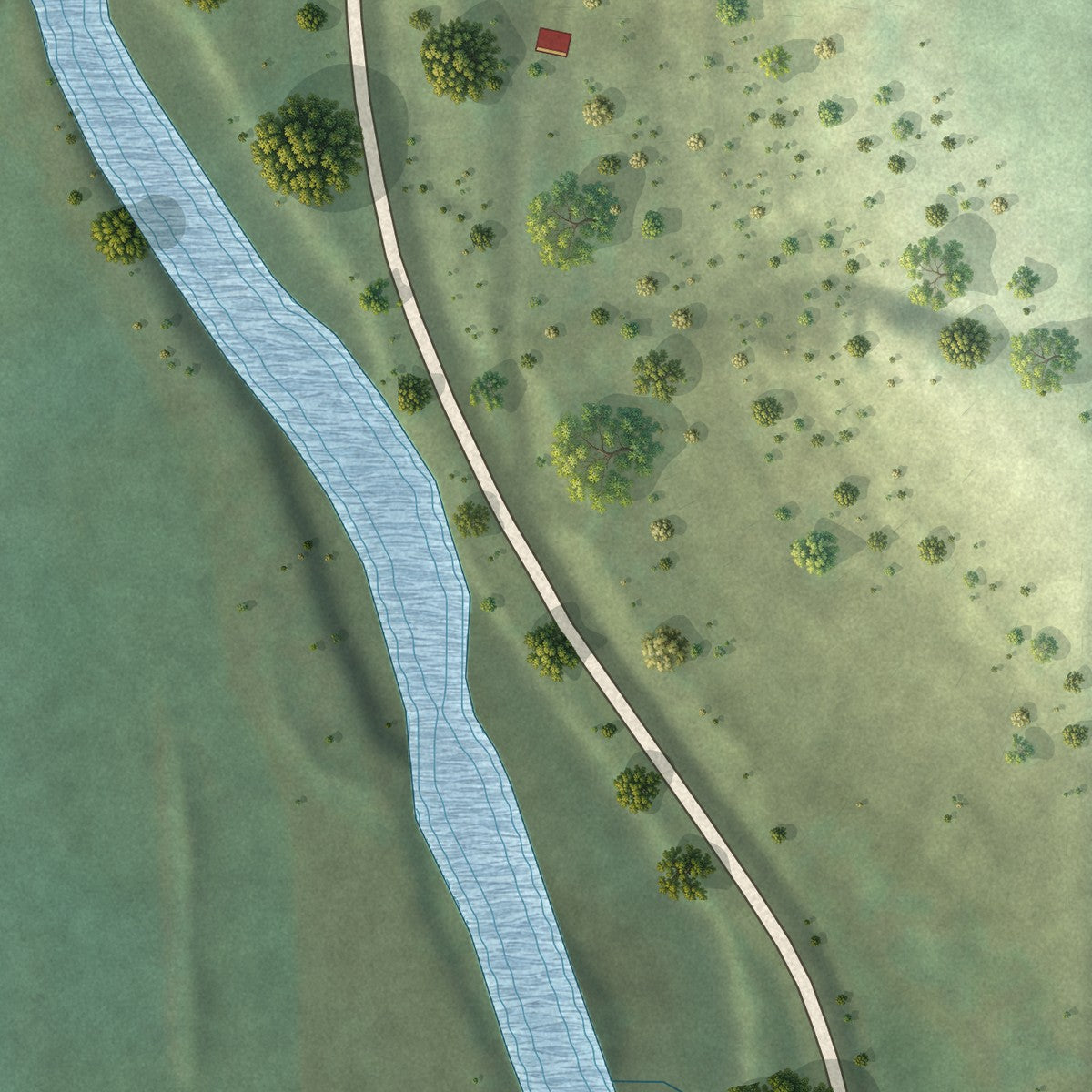 Second close-up of the map of Peterson, Minnesota print showing more streets and buildings