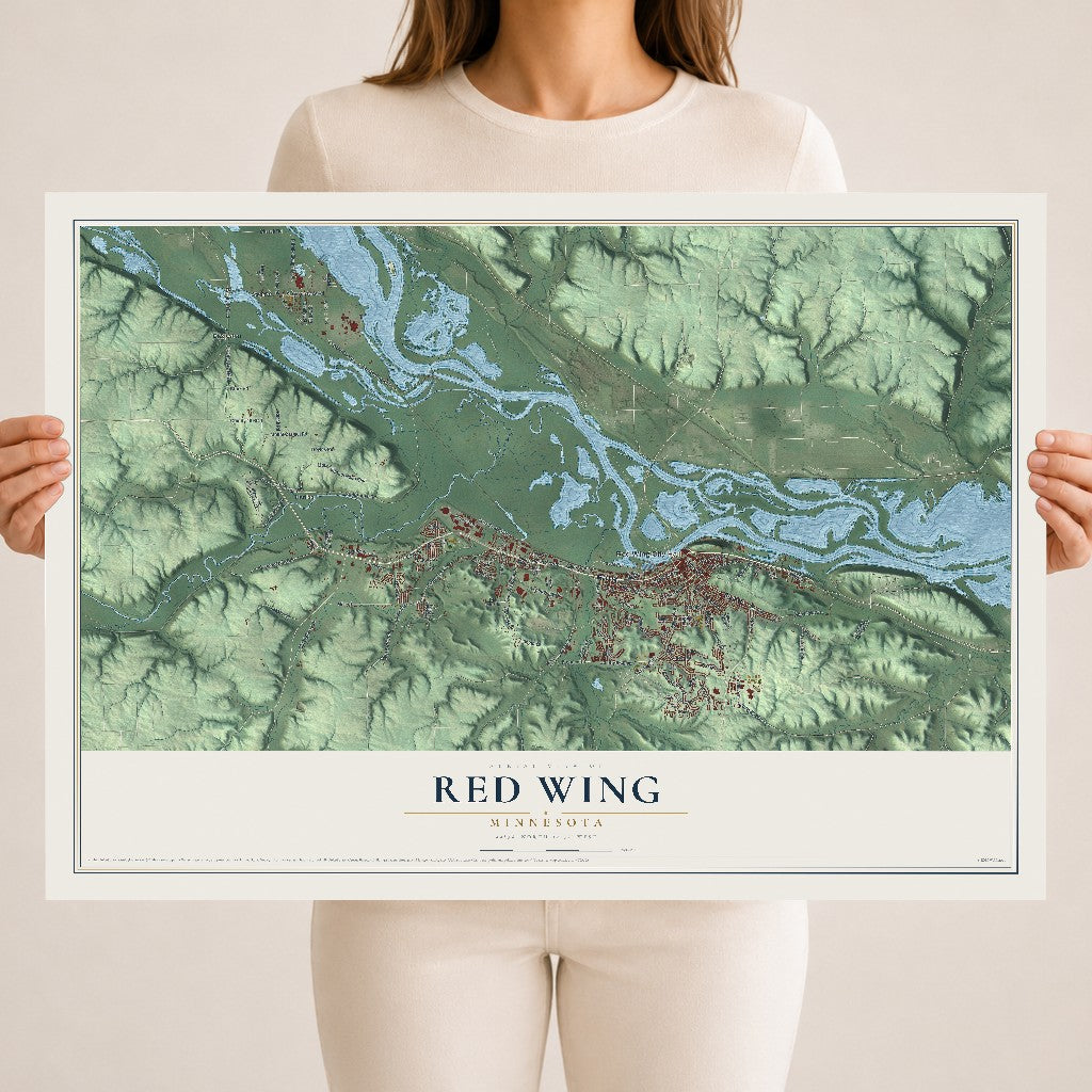 Map of Red Wing, Minnesota, 18 x 24 inch unframed archival matte print