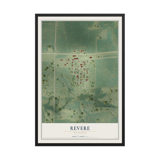 Map of Revere, Minnesota, 12 x 18 inch print in a black wood frame