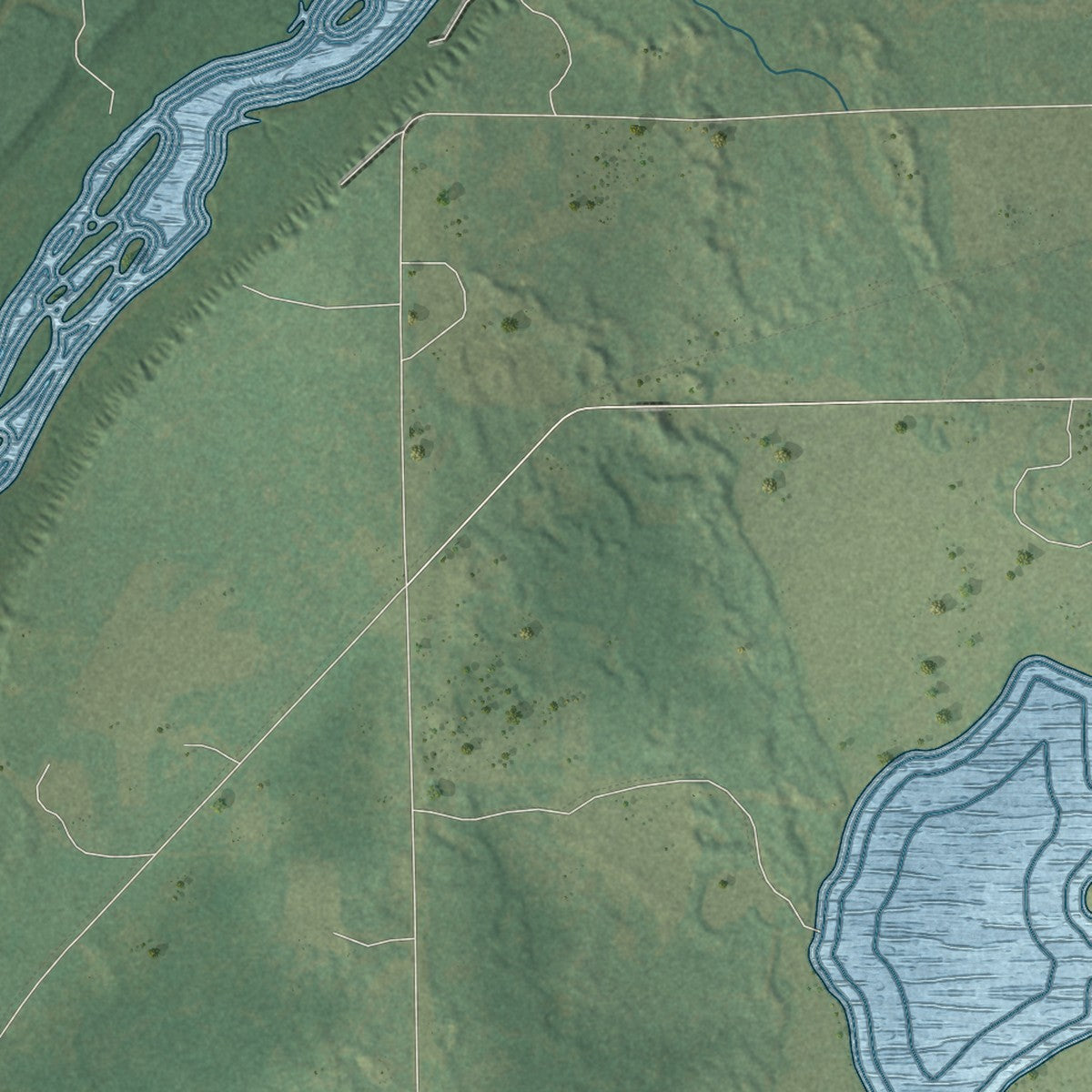 Second close-up of the map of Rock Creek, Minnesota print showing more streets and buildings