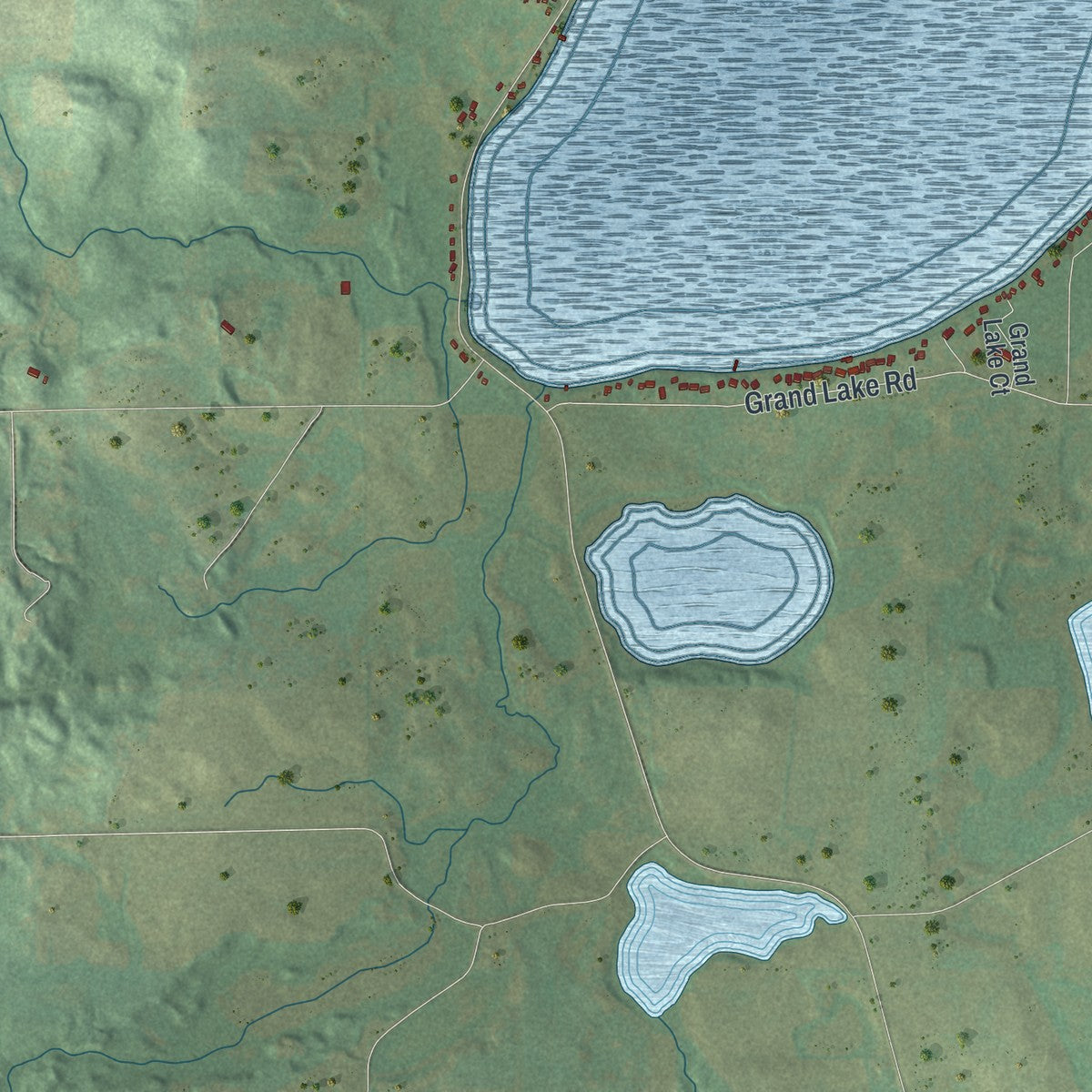 Close-up of the map of Rockville, Minnesota print showing street and building detail