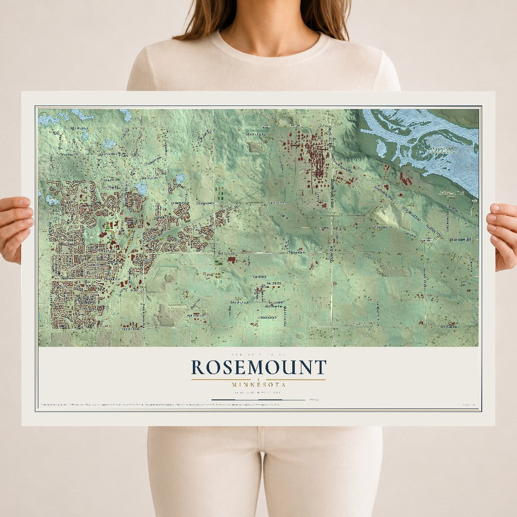 Map of Rosemount, Minnesota, 18 x 24 inch unframed archival matte print