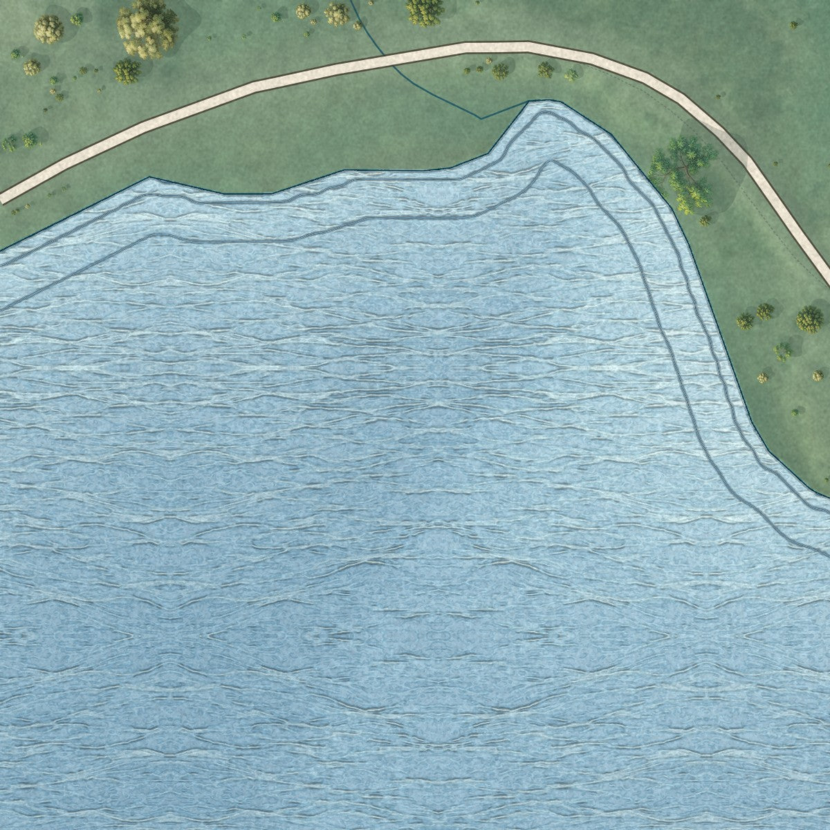 Close-up of the map of Roy Lake, Minnesota print showing street and building detail
