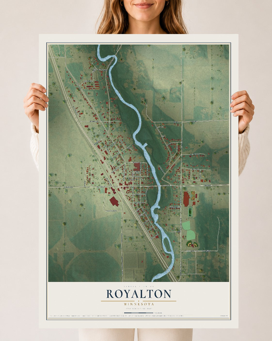 Map of Royalton, Minnesota, 24 x 36 inch unframed archival matte print